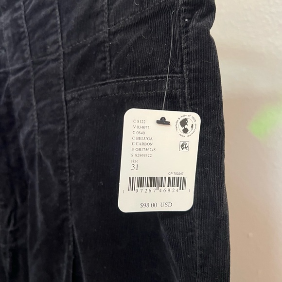 Free People Jayde Cord High Rise Flare Black Corduroy Pants - Picture 10 of 16